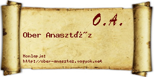 Ober Anasztáz névjegykártya